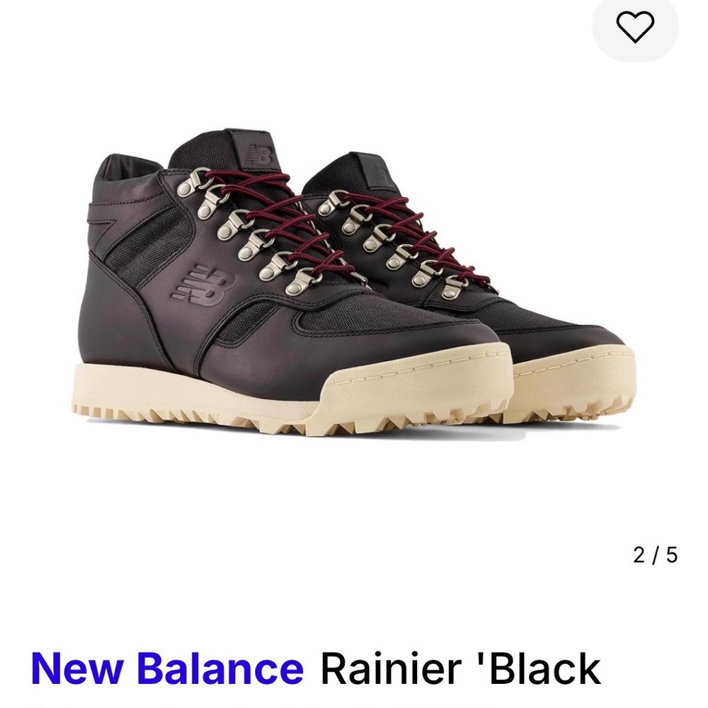 New Balance Rainier URAINAL Man Boots Black Leather Sz 10.5 gorpcore hiking
